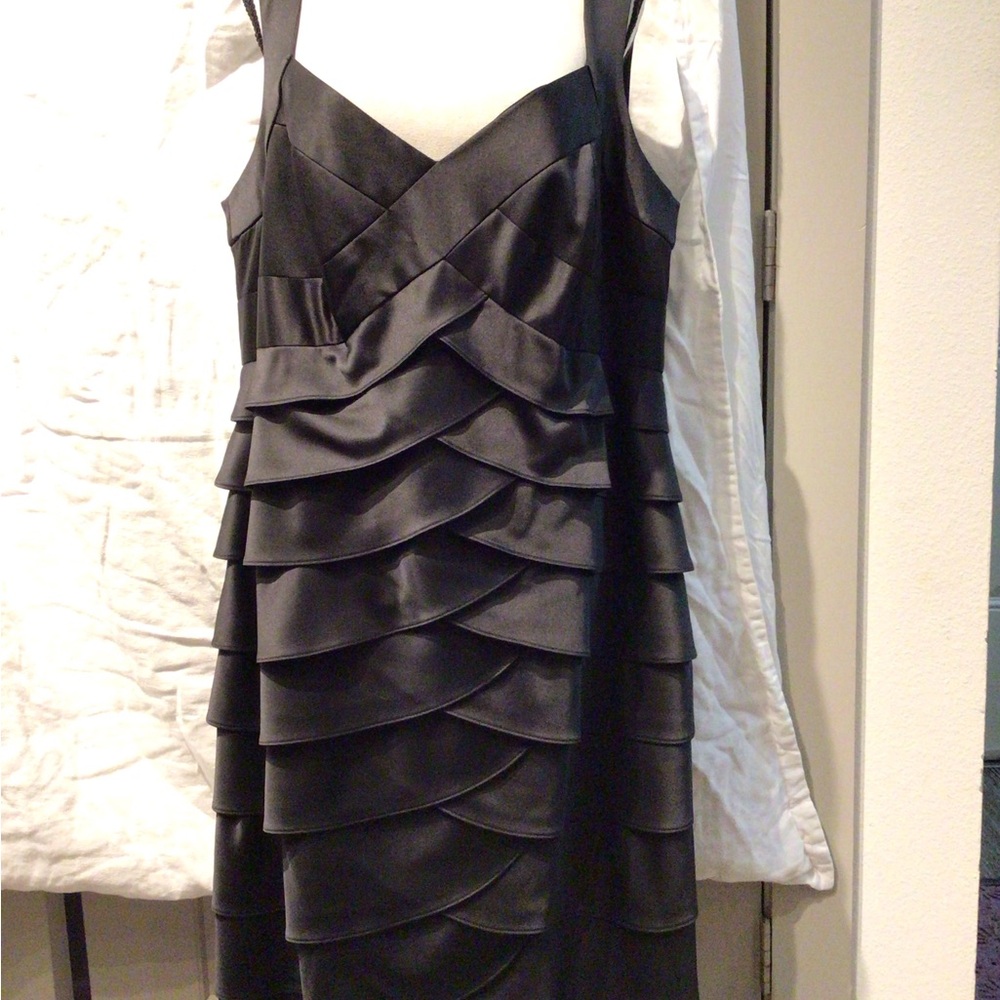 Elegant Black Ruffle Tiered Dress